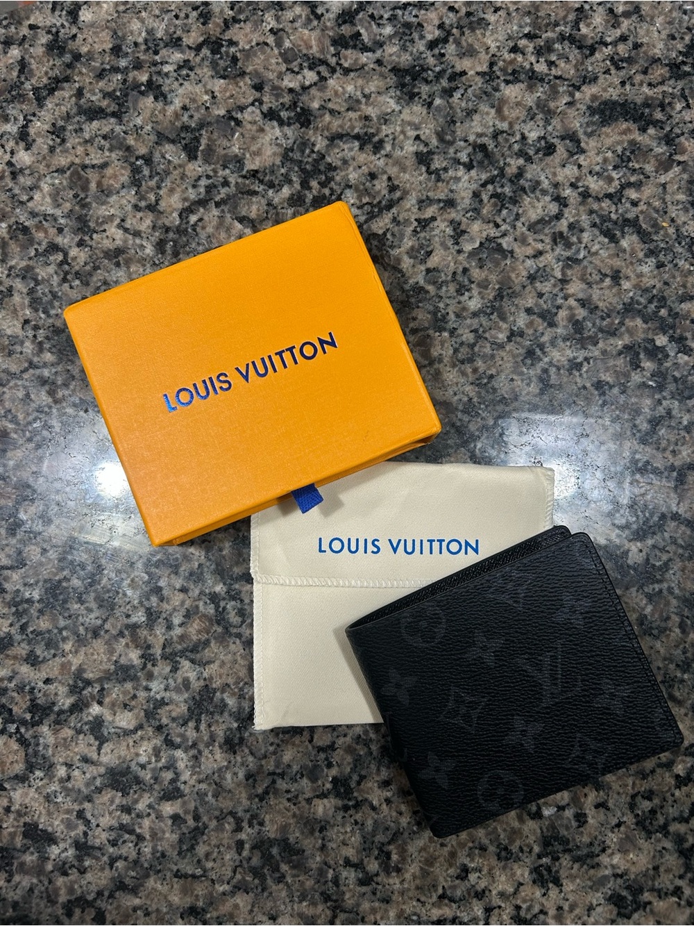 Louis Vuitton Black Money Clip Wallet